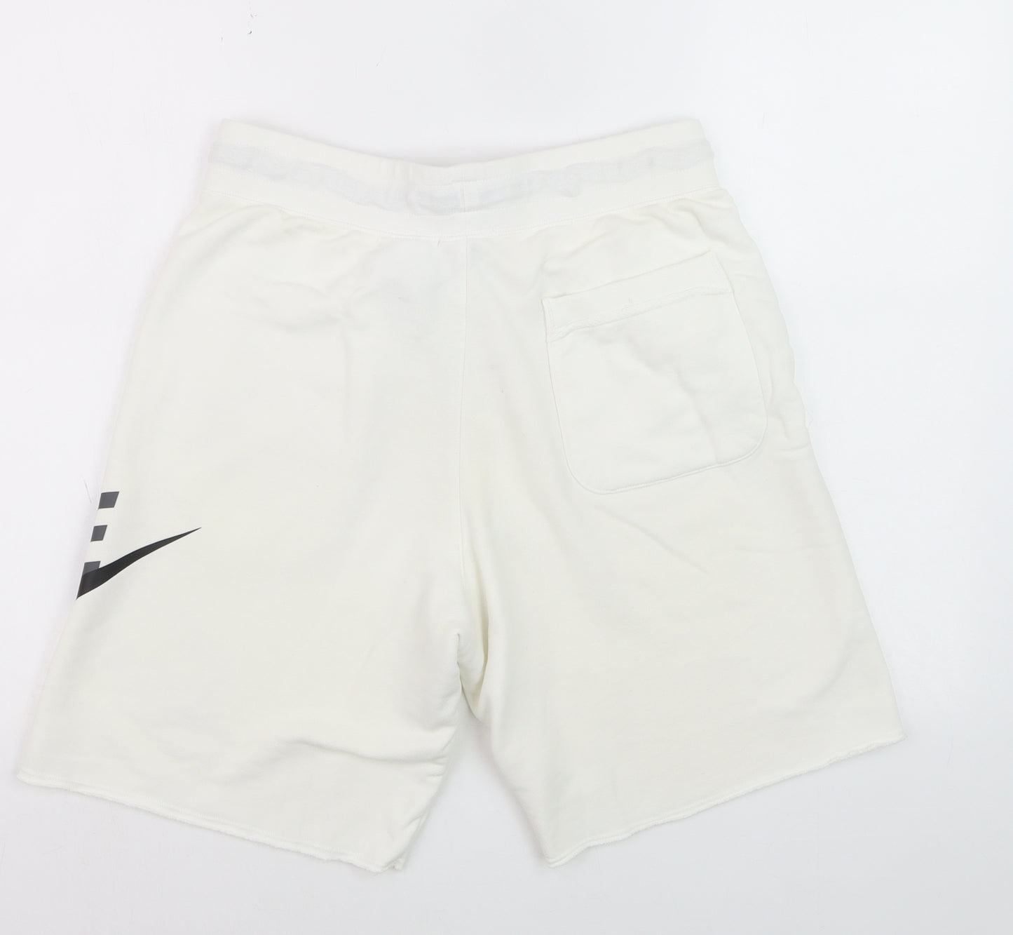 Nike Men's White Sweat Shorts Size S with Drawstring Waist