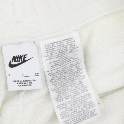 Nike Men's White Sweat Shorts Size S with Drawstring Waist