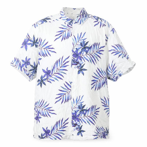 Burton Menswear London Men's White XL Tropical Floral Short Sleeve Shirt