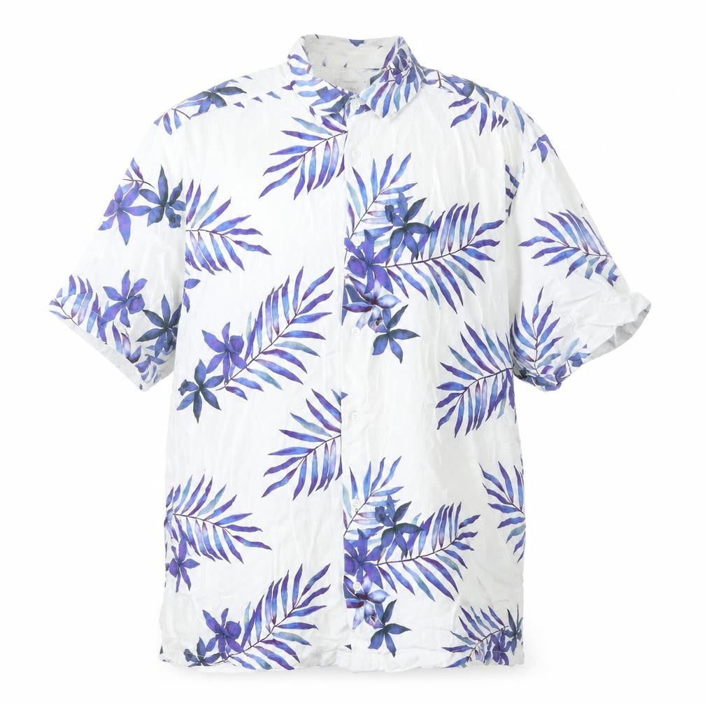 Burton Menswear London Men's White XL Tropical Floral Short Sleeve Shirt