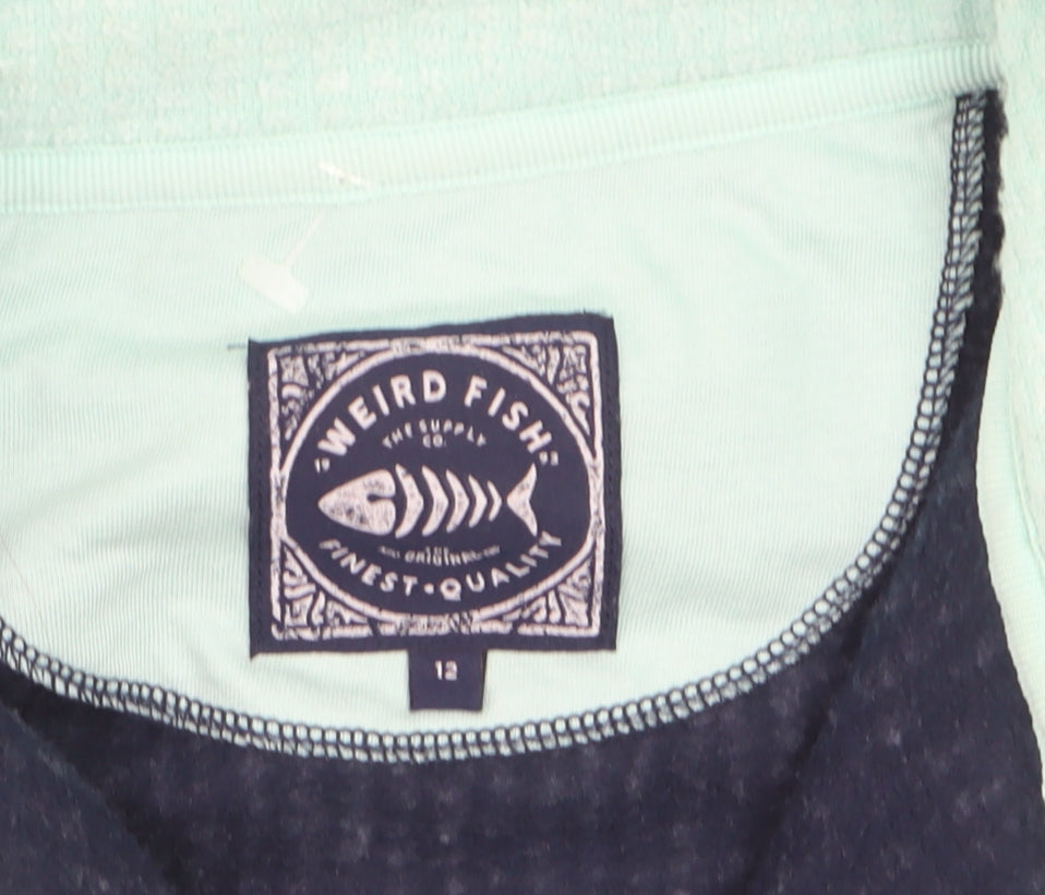 Weird Fish Womens Navy Size 12 Full Zip Fleece Sweatshirt