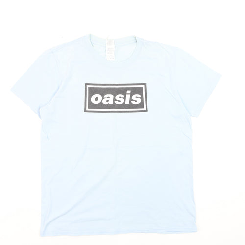 Gildan Women's Blue Oasis T-Shirt Music Band Medium