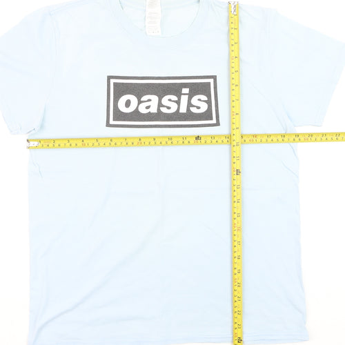 Gildan Women's Blue Oasis T-Shirt Music Band Medium