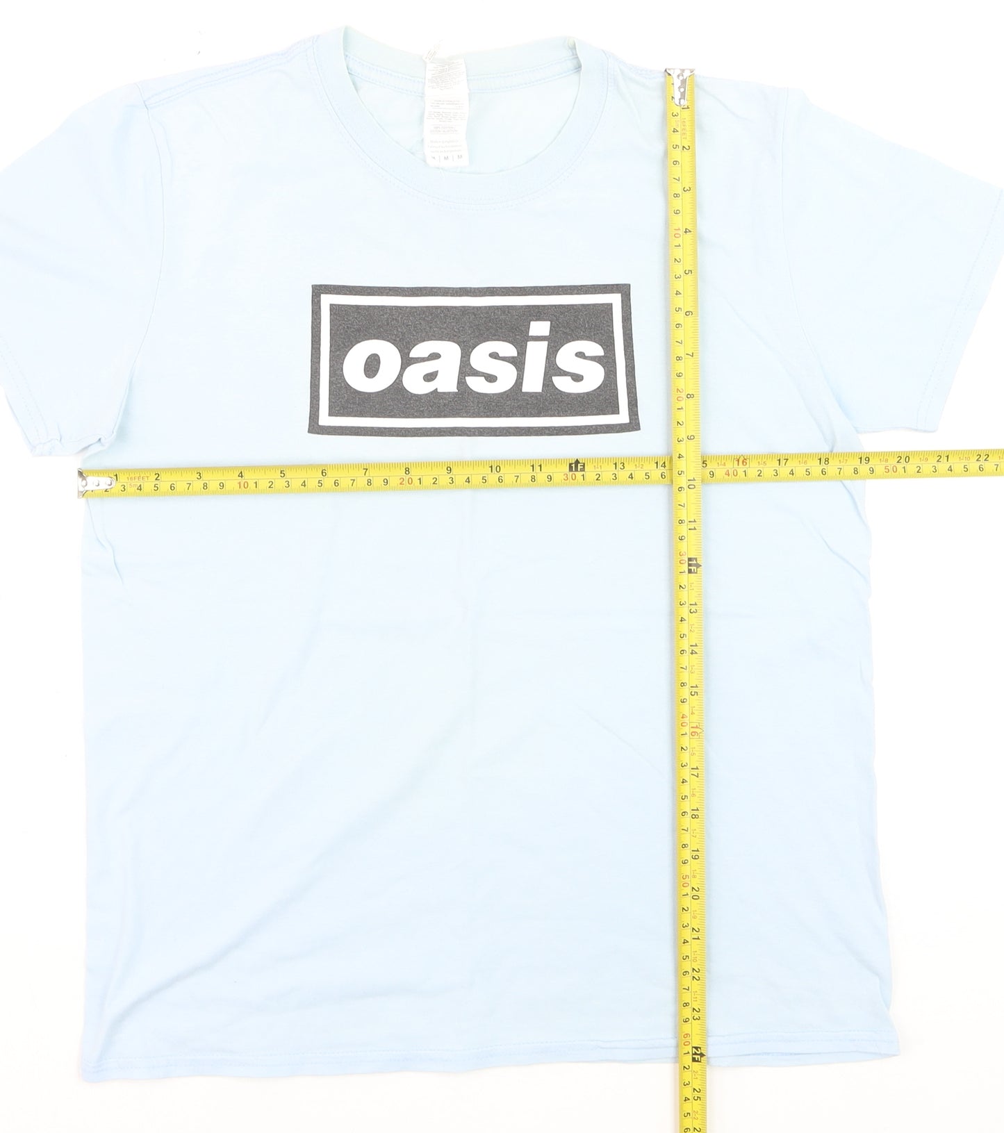 Gildan Women's Blue Oasis T-Shirt Music Band Medium