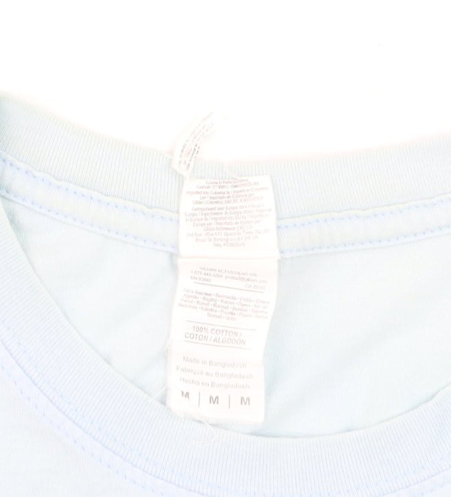 Gildan Women's Blue Oasis T-Shirt Music Band Medium