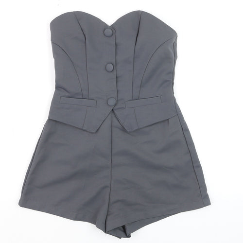 Forever 21 Women’s Grey Strapless Jumpsuit XS Polyester Playsuit