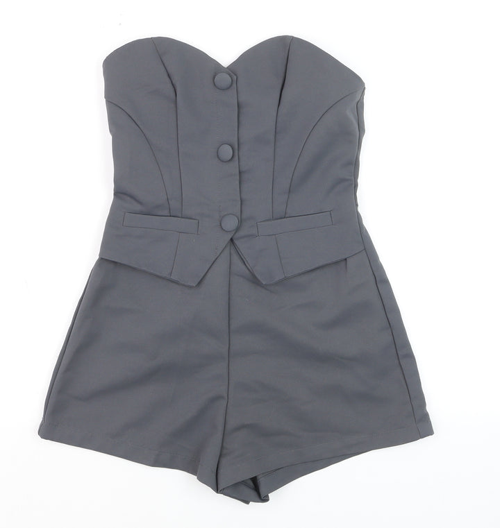 Forever 21 Women’s Grey Strapless Jumpsuit XS Polyester Playsuit