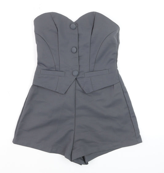 Forever 21 Women’s Grey Strapless Jumpsuit XS Polyester Playsuit