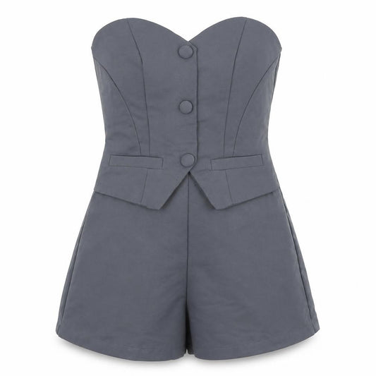 Forever 21 Women’s Grey Strapless Jumpsuit XS Polyester Playsuit