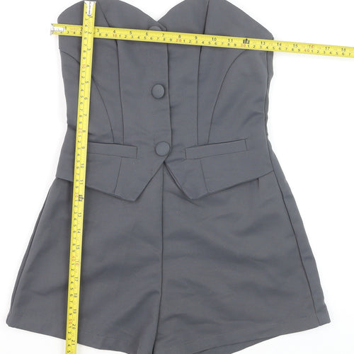 Forever 21 Women’s Grey Strapless Jumpsuit XS Polyester Playsuit