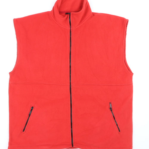 Polarware Men's Red Fleece Waistcoat Bodywarmer XL Outdoor Vest