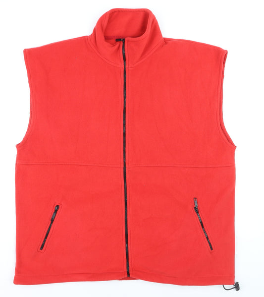Polarware Men's Red Fleece Waistcoat Bodywarmer XL Outdoor Vest