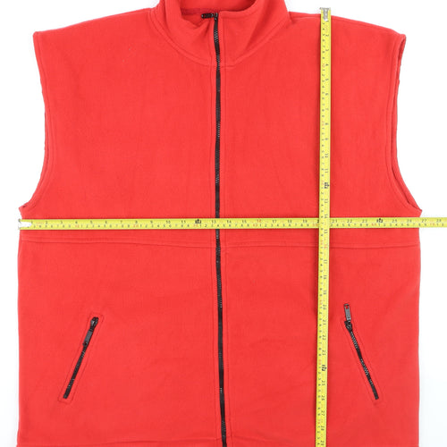 Polarware Men's Red Fleece Waistcoat Bodywarmer XL Outdoor Vest