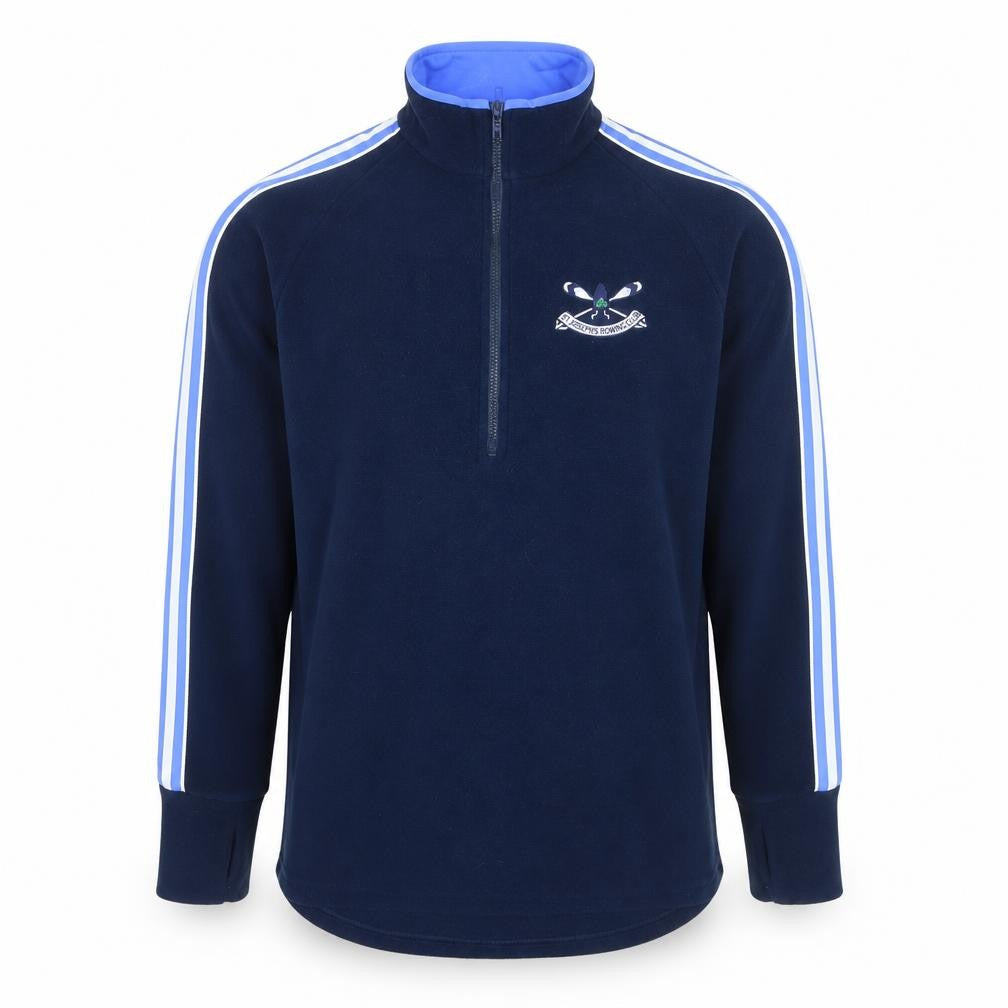 Front view of Stitch Men's Blue Fleece Half Zip Rowing Track Jacket, size L