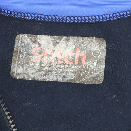 Stitch Men's Blue Fleece Half Zip Rowing Track Jacket Size L