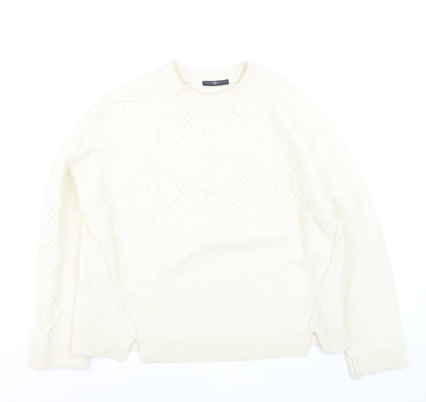 HIGH Women’s Ivory Wool Cable-Knit Jumper Size L