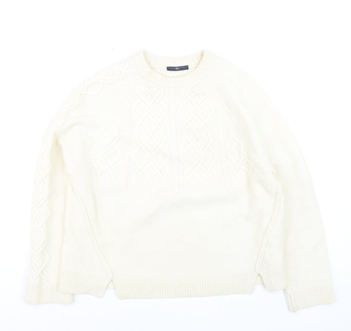 HIGH Women’s Ivory Wool Cable-Knit Jumper Size L