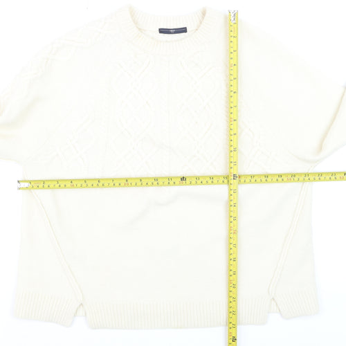 HIGH Women’s Ivory Wool Cable-Knit Jumper Size L