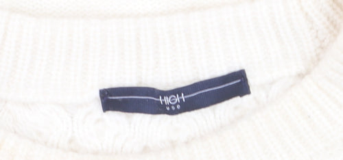 HIGH Women’s Ivory Wool Cable-Knit Jumper Size L