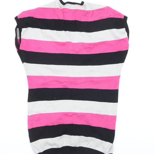 Dunnes Womens Multicoloured Striped Knit V-Neck Cardigan Size 8