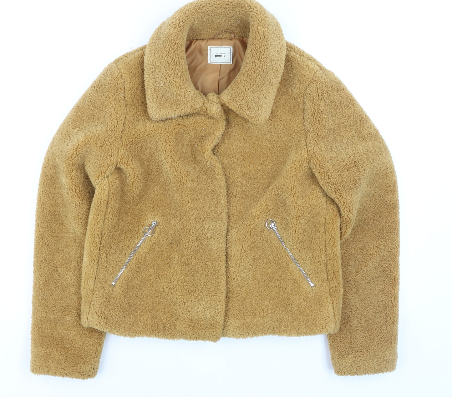 Pimkie Women's Beige Fleece Bomber Jacket Size Small