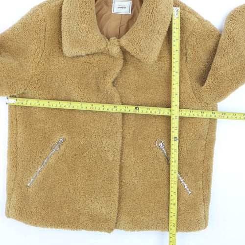 Pimkie Women's Beige Fleece Bomber Jacket Size Small