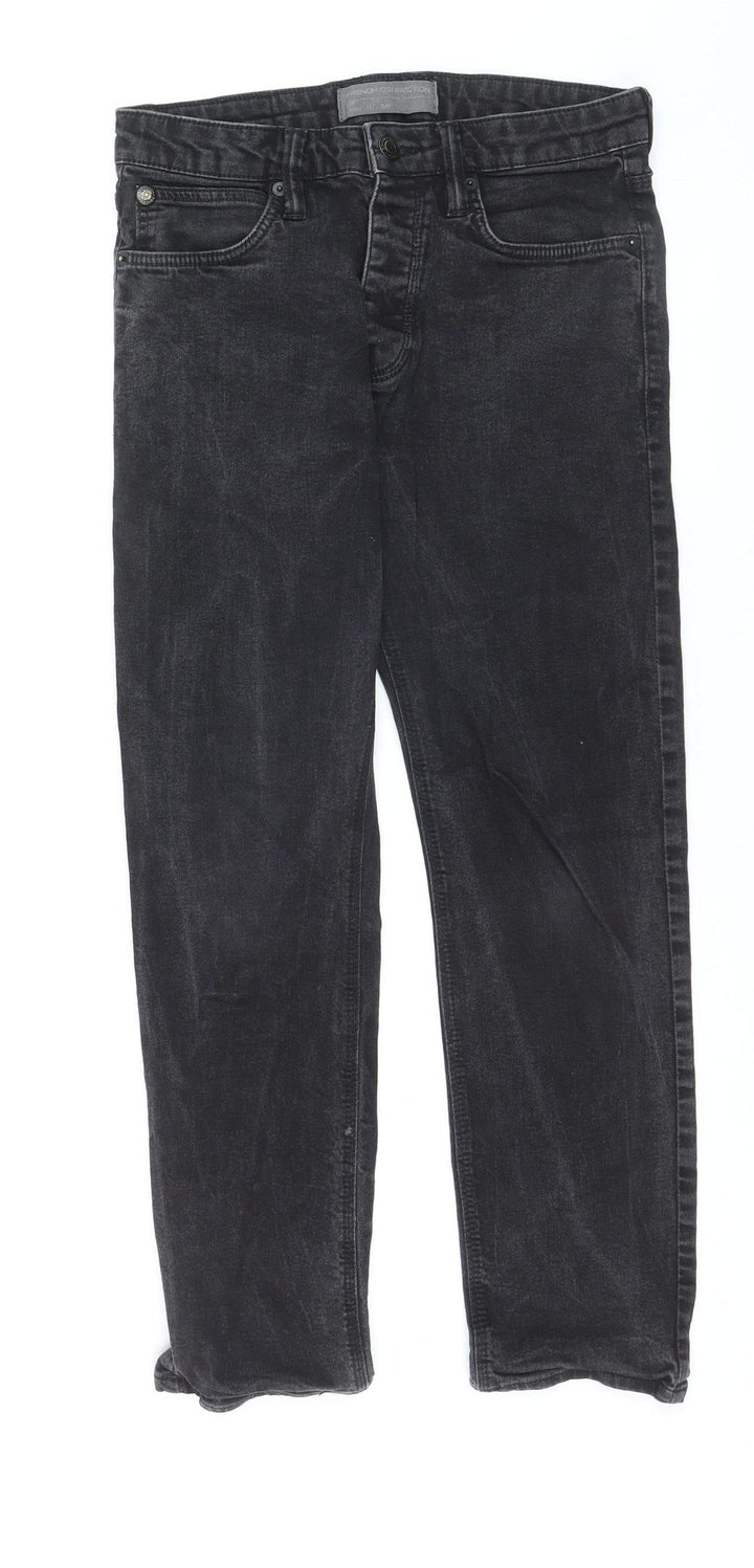 French Connection Womens Black Slim Straight Jeans Size S