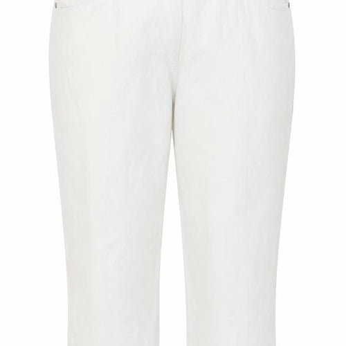 Micha Women White Cropped Relaxed Jeans Size 18 Ramie Fabric