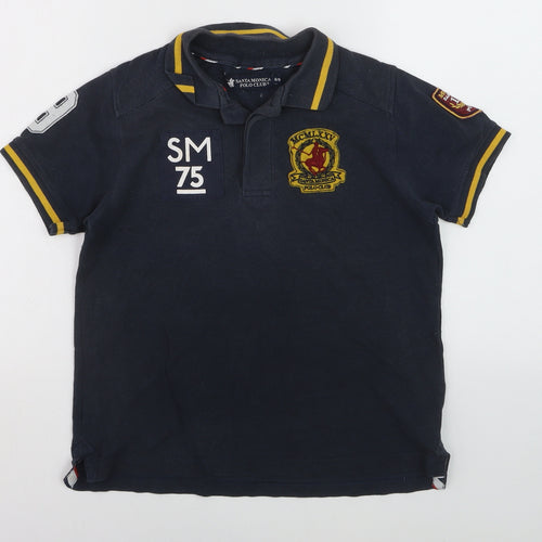 Santa Monica Polo Club Boys Blue 8-9 Years Embroidered Polo Shirt