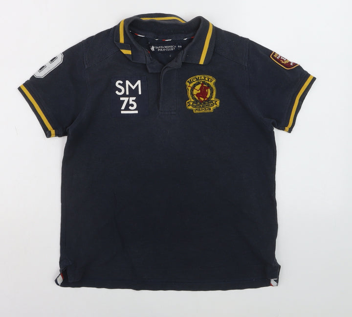 Santa Monica Polo Club Boys Blue 8-9 Years Embroidered Polo Shirt