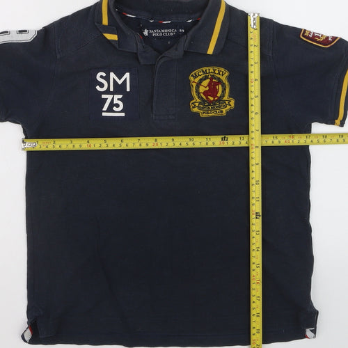 Santa Monica Polo Club Boys Blue 8-9 Years Embroidered Polo Shirt