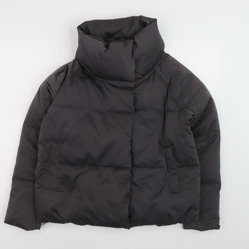 Next Women's Black Size 8 Puffer Jacket with High Collar