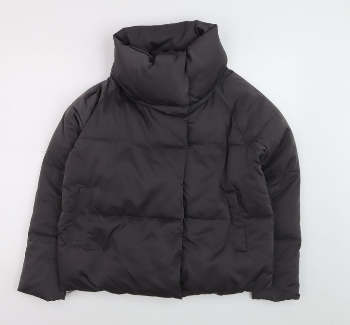 Next Women's Black Size 8 Puffer Jacket with High Collar
