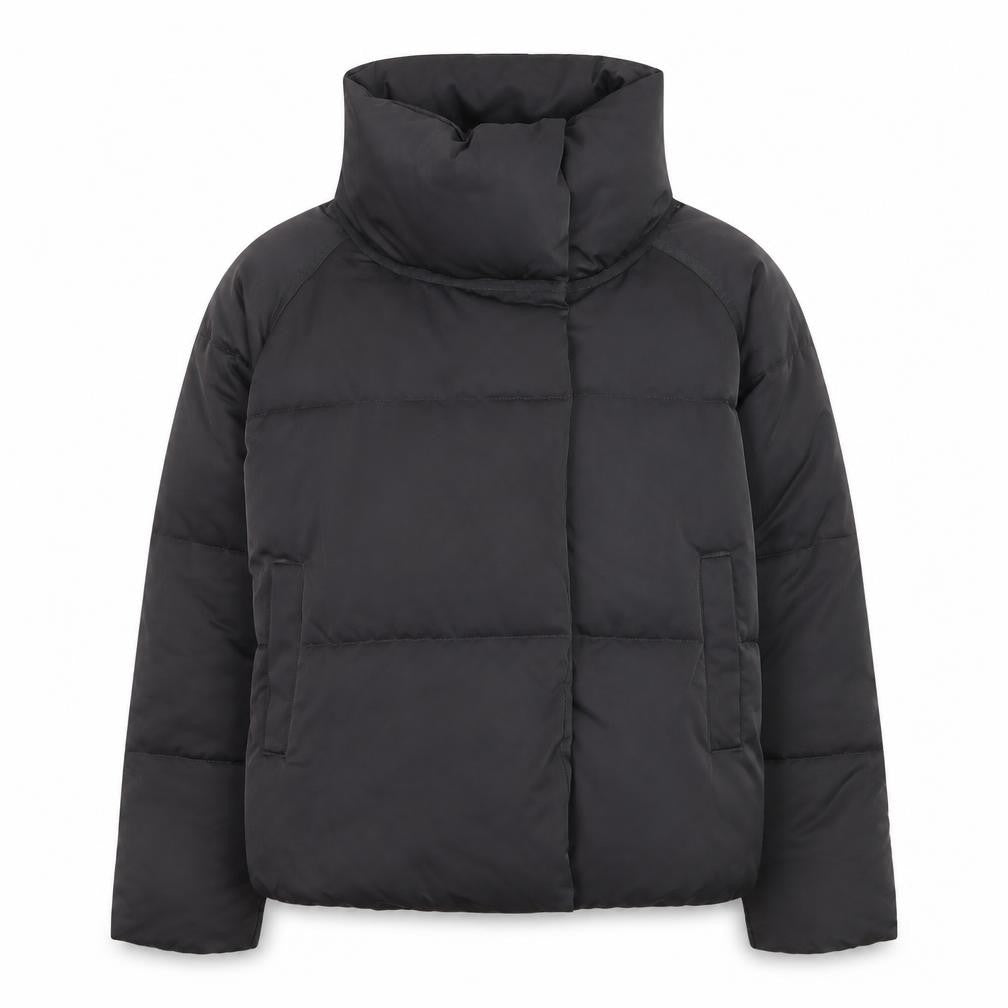 Front view of Next Women's Black, size 8, Puffer Jacket with High Collar