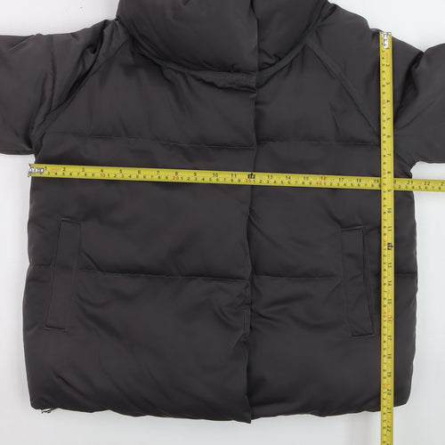 Next Women's Black Size 8 Puffer Jacket with High Collar