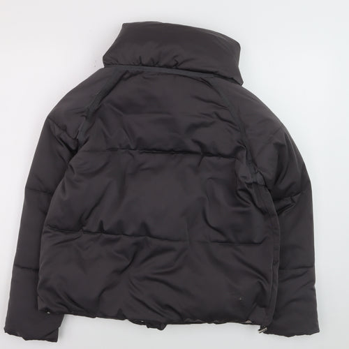 Next Women's Black Size 8 Puffer Jacket with High Collar