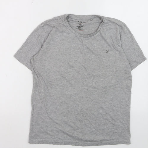 Farah Men’s Grey Crew Neck Short Sleeve T-Shirt Medium