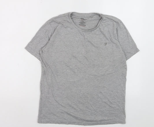 Farah Men’s Grey Crew Neck Short Sleeve T-Shirt Medium