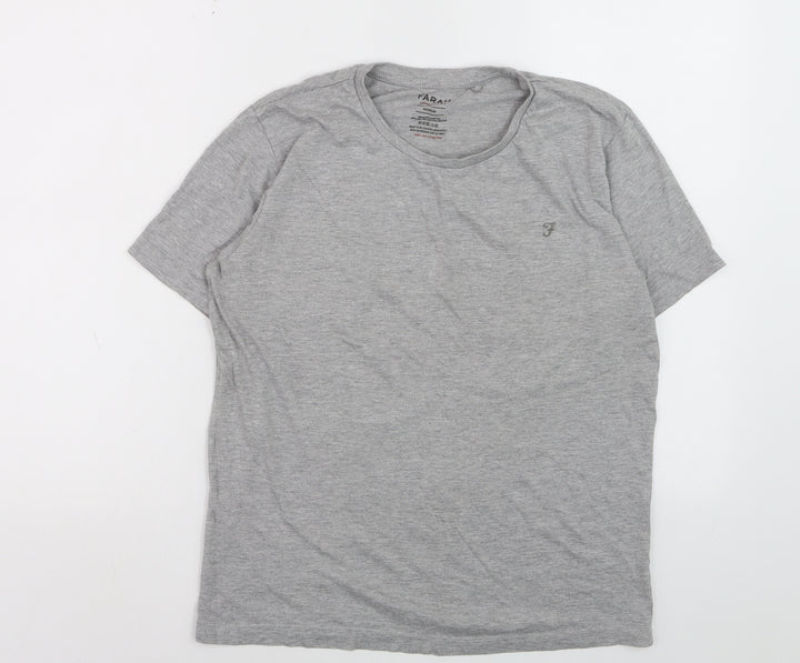 Farah Men’s Grey Crew Neck Short Sleeve T-Shirt Medium