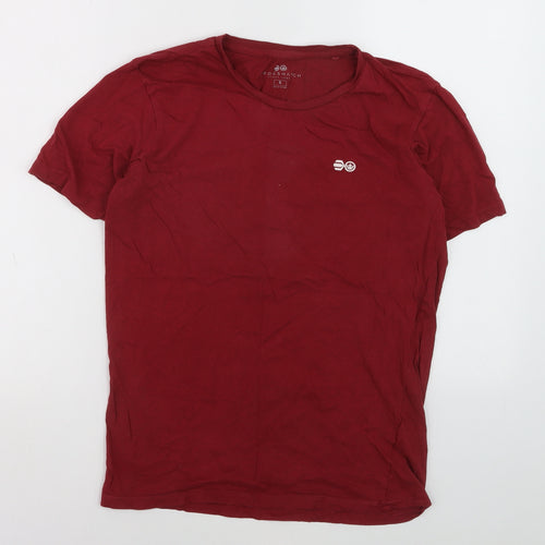Crosshatch Men's Red Cotton Crew Neck Short Sleeve T-Shirt Size S