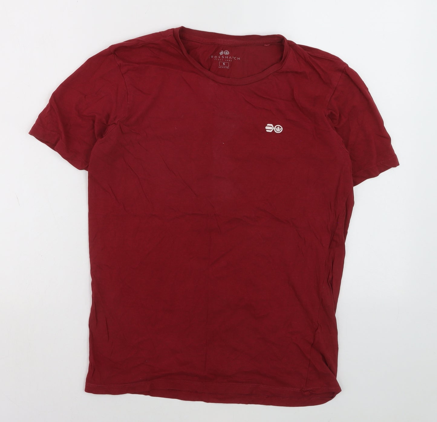 Crosshatch Men's Red Cotton Crew Neck Short Sleeve T-Shirt Size S