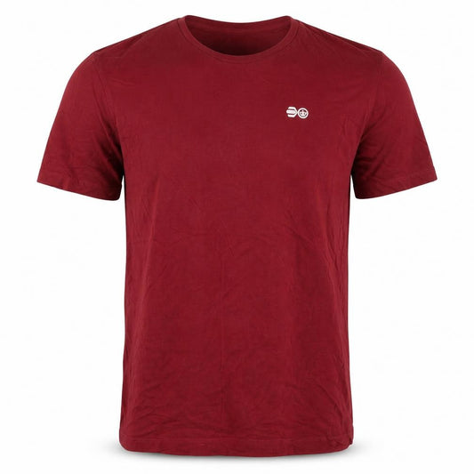 Front view of Crosshatch Men's Red Cotton Crew Neck Short Sleeve T-Shirt, size S