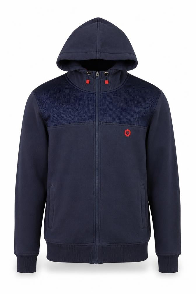 Jack & Jones Men’s Blue Full Zip Hoodie Size M Cotton Blend