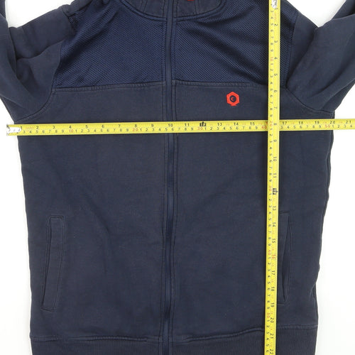 Jack & Jones Men’s Blue Full Zip Hoodie Size M Cotton Blend