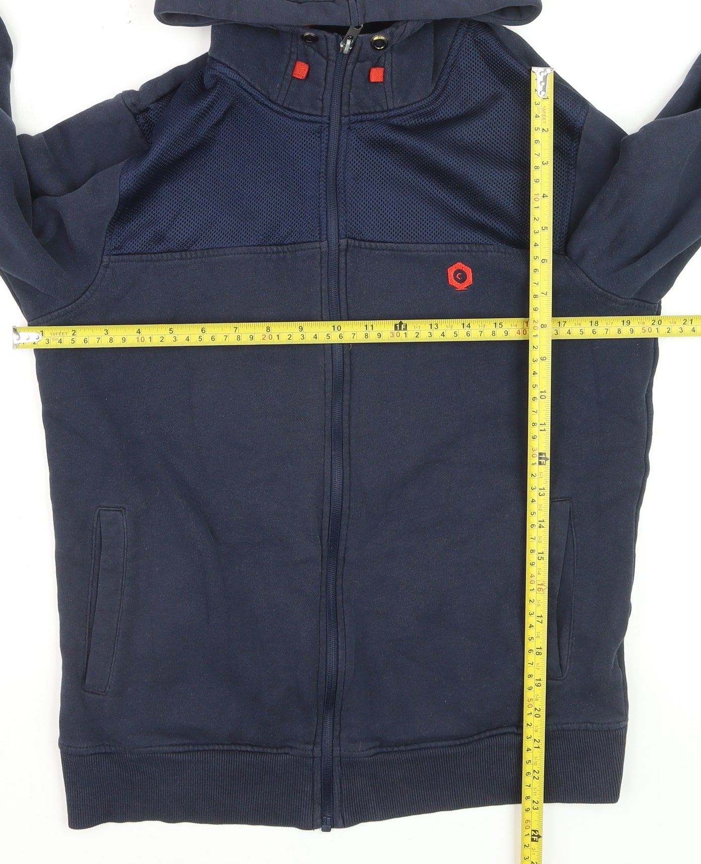 Jack & Jones Men’s Blue Full Zip Hoodie Size M Cotton Blend