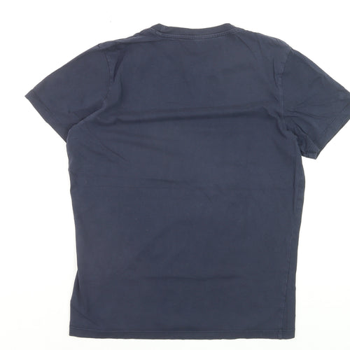 Jack & Jones Men's Navy Graphic Print Crew Neck Cotton T-Shirt Size S