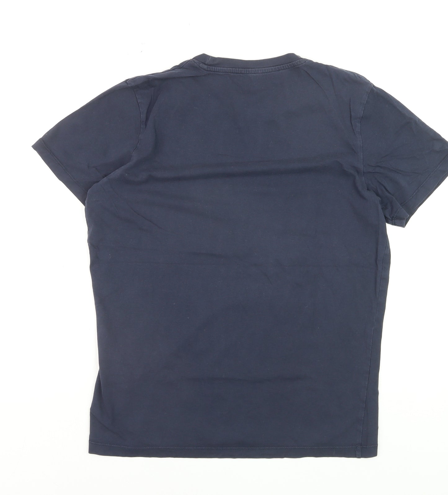 Jack & Jones Men's Navy Graphic Print Crew Neck Cotton T-Shirt Size S