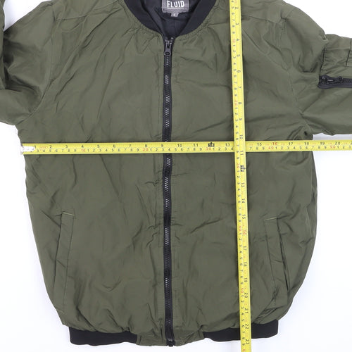 Fluid Men's Green Bomber Jacket Size S Polyester Casual
