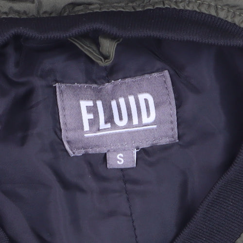 Fluid Men's Green Bomber Jacket Size S Polyester Casual