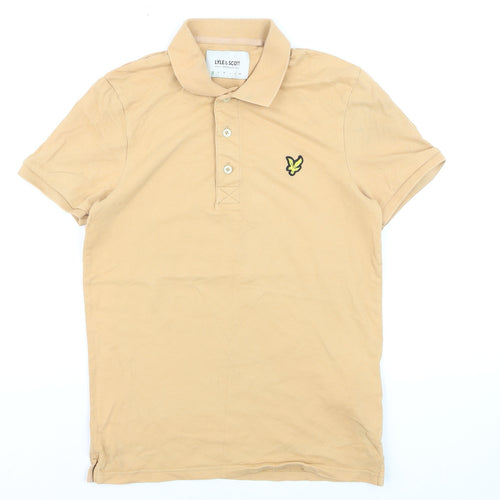 Lyle & Scott Men's Beige Organic Cotton Polo Shirt XS
